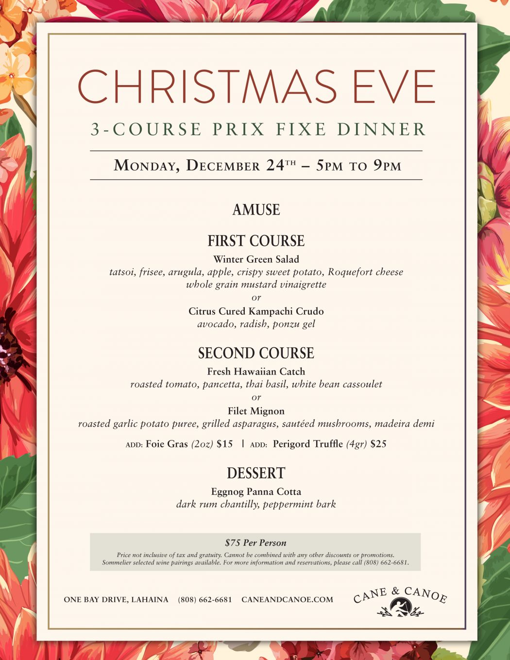 ChristmasEvePrixFixeDinner MENU Magazine