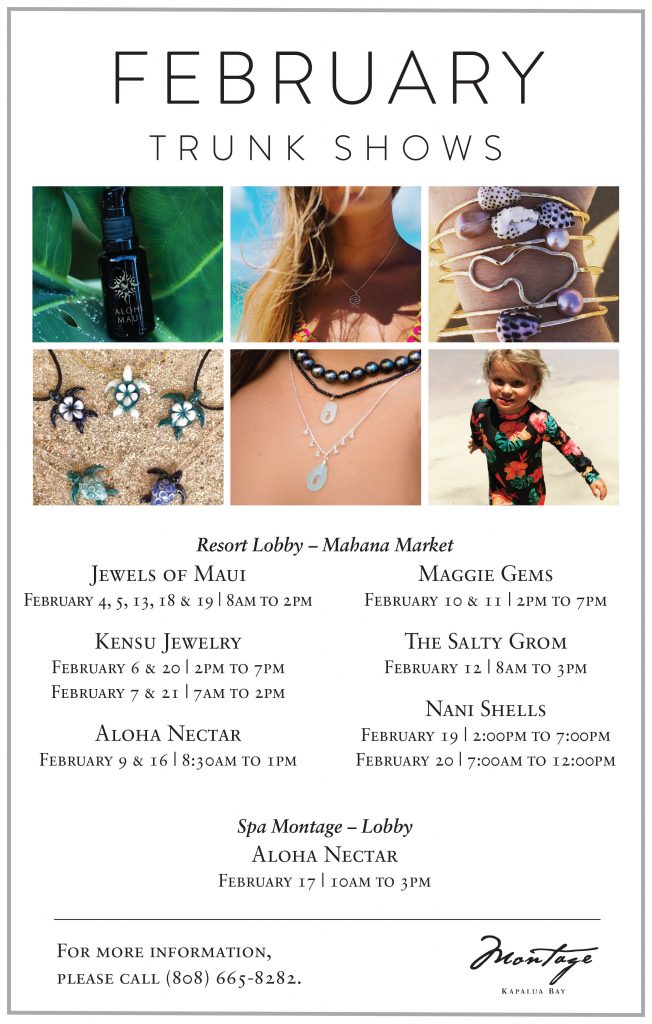 February Trunk Show at Montage Kapalua